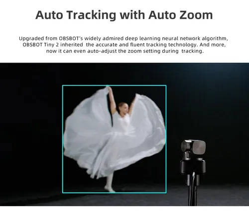 Cámara Web Obsbot Tiny 2 Ptz 4k 1/1.5 Cmos Usb 3.0 Con Tecno