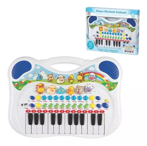 Teclado Musical Infantil com Bateria, Luzes e Som de Animais - SETOR STORE