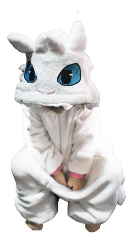 Pijama Enteriza Chimuelo Blanca Niña / Termica Con Bolsillos