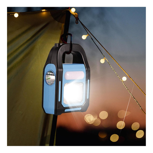 Linterna Led Solar 3 En 1 Usb/c Recargable Luz Fría
