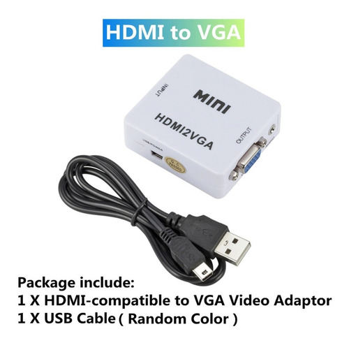 Imagen 2 de 7 de Adaptador Hdmi A Vga . Vga Hdmi C/audio