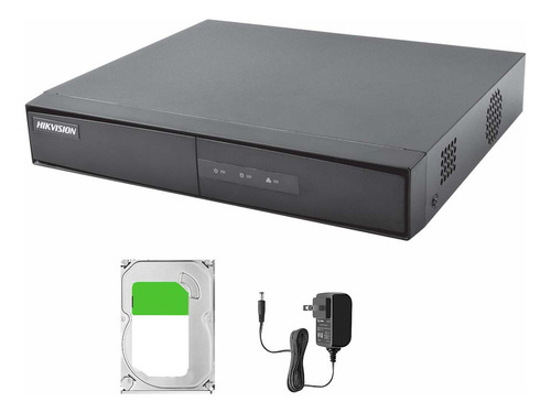 Hikvision Kit Dvr 4 Canales Turbohd + 1 Canal Ip 1080p Lite Pentahibrido + 500 Gb Hdd Ds-7204hghi-f1-500 Con 1 Bahía De Disco Duro Y 1 Canal De Audio