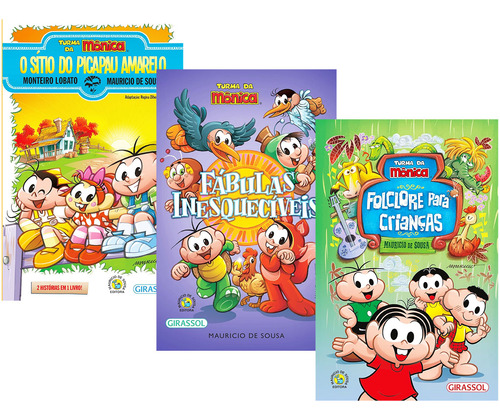 Kit 3 Livros Para Crianças Histórias Fábulas Folclore Lobato