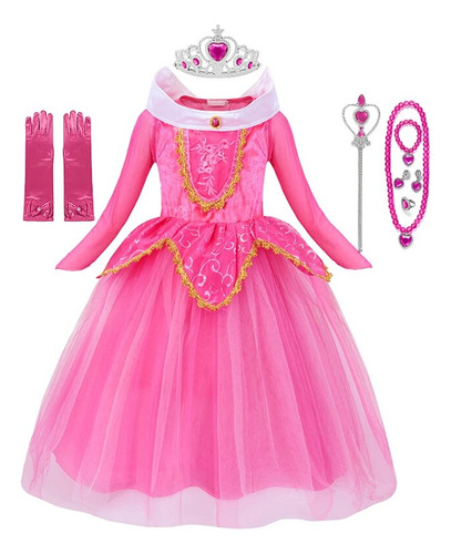 Vestido Aurora Princess De Terciopelo Bordado De Manga Larga