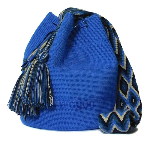 Mochilas Wayuu Azul 7 Artesania Guajira Hecho A Mano | Envío gratis