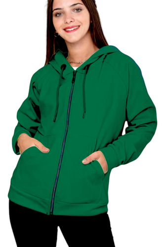 Campera Canguro Dama Hoodie Tela Super Suave Cierre Campucha