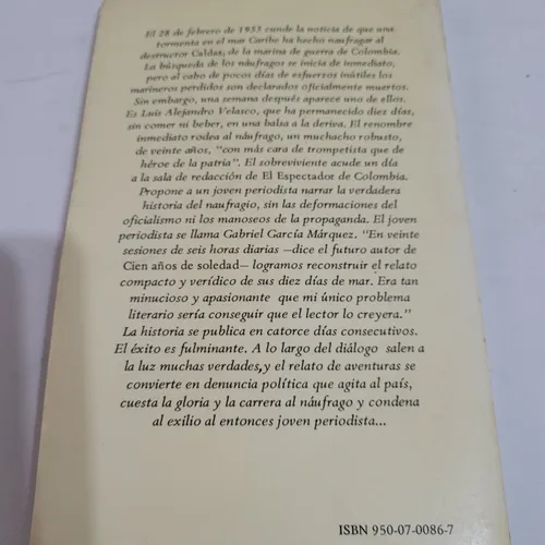 Libro,relato De Un Naufrago,garcia Marquez,sudamericana (Usado)