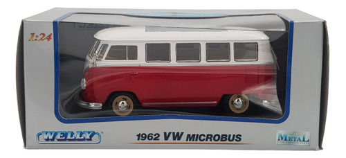 Welly Die Cast 1962 Volkswagen Microbus Rojo Vintage 