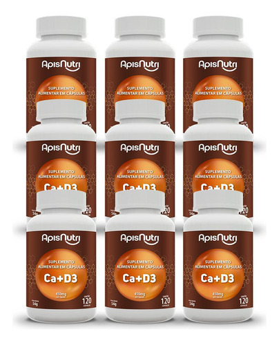 Ca + D3 Suplemento De Cálcio E Vitamina D3 450mg 3 Un