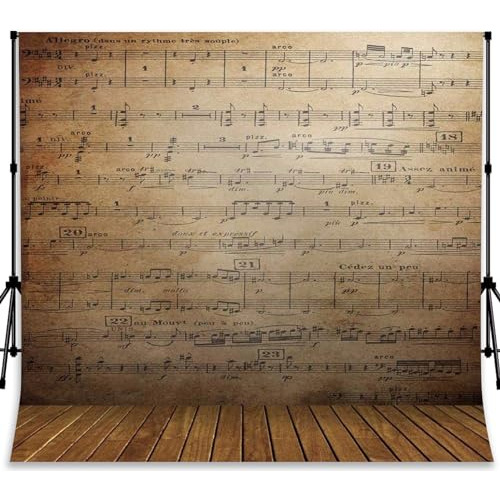 Qicaiyun 3x5ft Nota Musical Antecedentes Vintage F1zfm