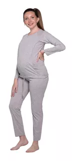 Pijama Maternal Largo Algodon Amamantar Art. 527 Que Sera