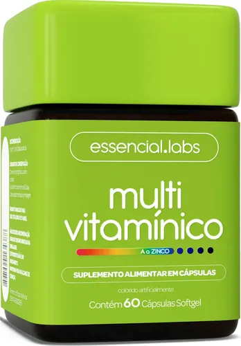 Multivitaminico De A A Zinco - Polivitamínico Com Fórmula Avançada E Concentrada - 60 Cápsulas Softgel Sem Sabor