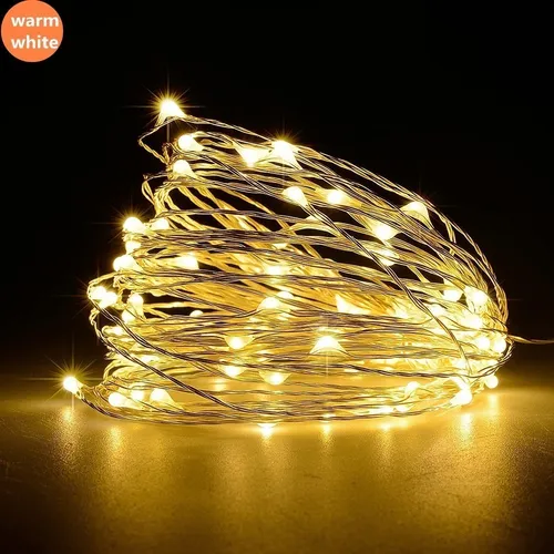 Pack X4 Guirnaldas Luciernagas 2m 20 Led Calida A Pila Luz Led