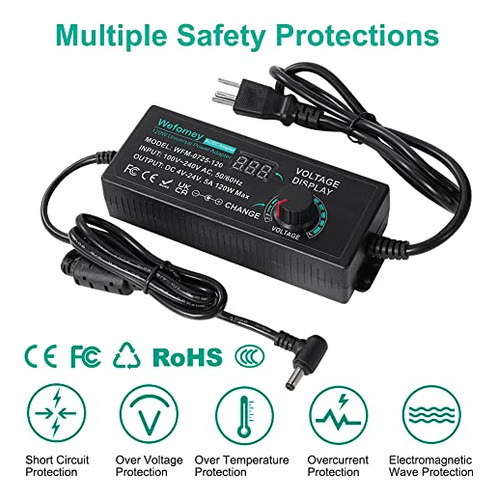 Pack De Adaptadores 120w Ajustable Dc 3v-24v Con 14 Puntas