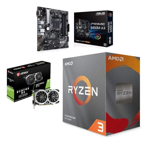 ASUS Prime B450M-A II AMD AM4 (Ryzen 5000, 3rd/2nd/1st Gen Ryzen Micro ATX  Motherboard (128GB DDR4, 4400 OC), NVMe, HDMI 2.0b/DVI/D-Sub, USB 3.2 2