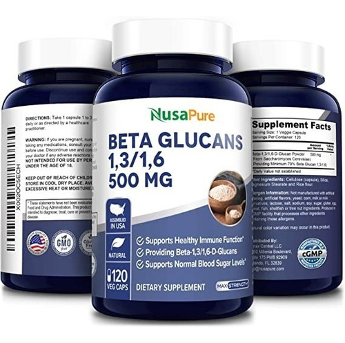 Betaglucanos 500mg Max Fuerza- 120u- Salud Inmune-glucemia