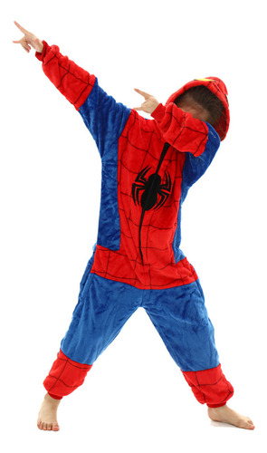 Pijama Kigurumi Spiderman Hombre Araña De Niños Disfraz