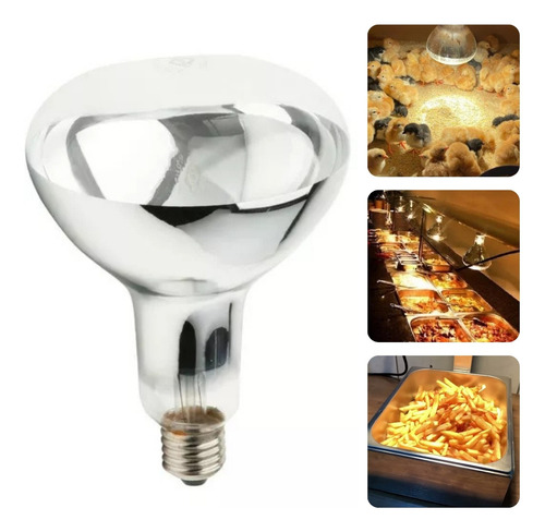 4 Lampada Secagem Infravermelha 250w E27 Estufa Pintura Luz Branco-quente