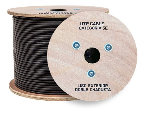 Cable Utp Cat5e Exterior Doble Chaqueta Carrete 305m X 2und 