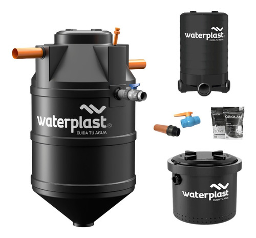 Biodigestor Auto Waterplast 1100l + Camara Lodos+ Inspeccion