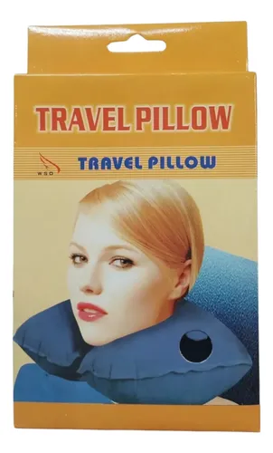 Cuello Viaje Almohada Soft Cervical Nuquero Color Azul X10