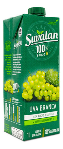 Suco De Uva Branca Suvalan 100% Suco Saboroso Sem Açúcar 1 L