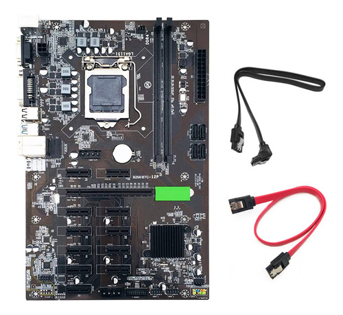 Placa Base Minera B250 Btc Con 2 Cables Sata Lga 1151 Ddr4