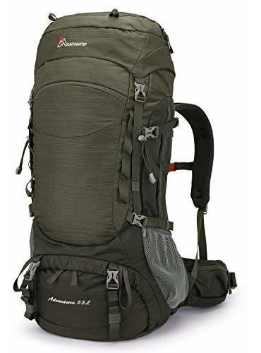 Mountaintop 80l-55l Hiking Internal Frame Backpack With Rain