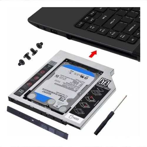 Adaptador Universal Caddy 2o Hd Ssd/dvd Notebook 9mm 9,5mm