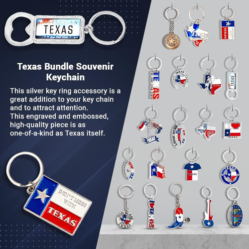 Llavero Metalico Texas Bundle Souvenir, Paquete De 12 Uni...