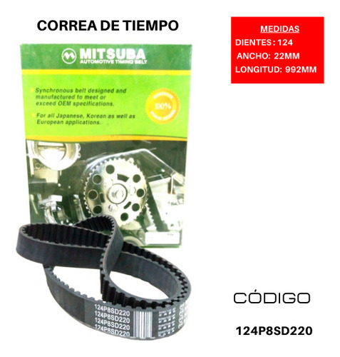 Correa Tiempo Fiat Bravo 1.2 182 16v80 1998 2000