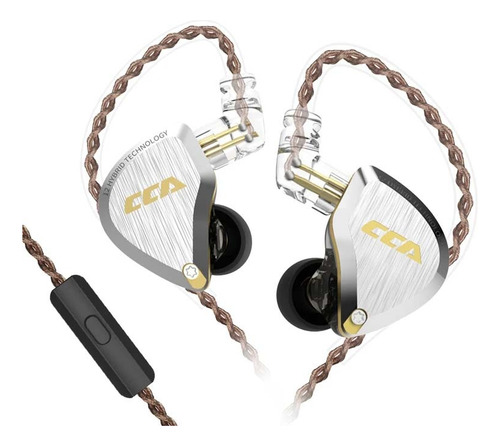 Audifonos Cca C12, Monitor 5ba+1dd Hibrido Hifi Con Microfon
