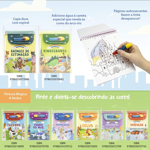 Pintura Mágica: Unicórnios, De Curious Universe Uk., Vol. 1. Editorial Happy Books, Capa Mole, Edição 1 Em Português, 2023