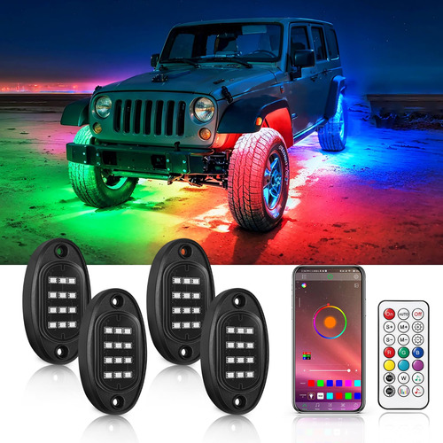Zonecona 4pods Chasing Dream Color Led Rock Lights For Jeep