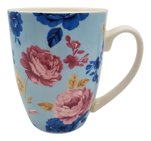 Taza Cerámica Esmaltada Decorada Diseños Floreados