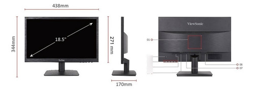 Monitor Viewsonic Va1903h Led 19 Pulgadas, Hdmi, Vga, Nuevos