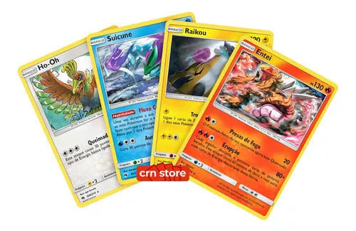 Kit Carta Pokémon Lendários Raikou V Entei V Suicune V