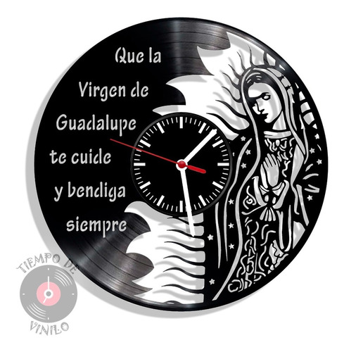 Reloj De Pared Virgen De Guadalupe Elaborado En Disco De Lp