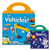Comprar 2 Álbum De Adesivos Reutilizáveis Temas Educativo Montessori