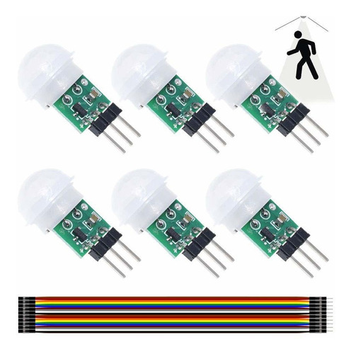 Alamscn 6 Unidades Am312 Mini Ir Sensor Humano Módulo Hc-sr3