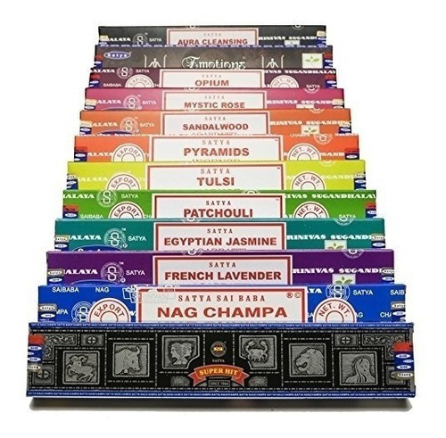 Incenso  Satya Nag Champa Massala - 1 Cx Seven Chakra  15g