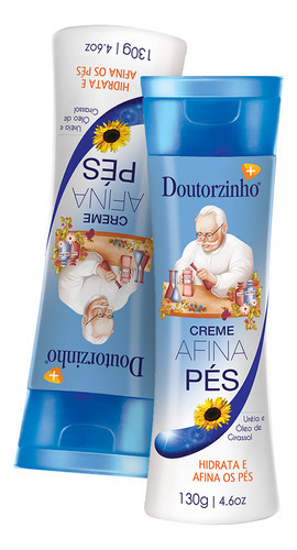  02 Creme Sos Afina Pés Com Ureia E Óleo Girassol Doutorzinho