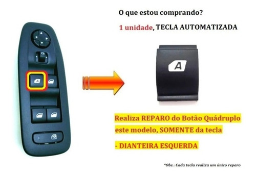 Tecla Reparo Botão Vidro Elétrico Automatizado C3 Aircross