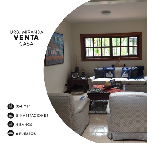 Imagen 1 de 30 de Comoda Y Amplia Casa En Venta. Urb, Miranda. Mr 04126270120