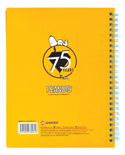 Agenda Snoopy Escolar Danpex Con Stickers Amarillo Snoopy 2025