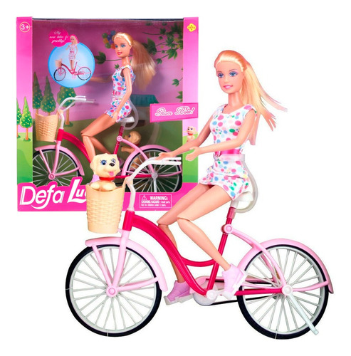Muñeca Mujer En Bicicleta Y Mascota Fenix (30023)
