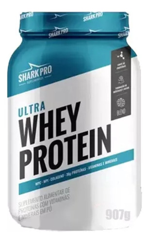 Ultra Whey Protein Wpc Wpi Pote 907g - Shark Pro Sabor Chocolate Com Avelã