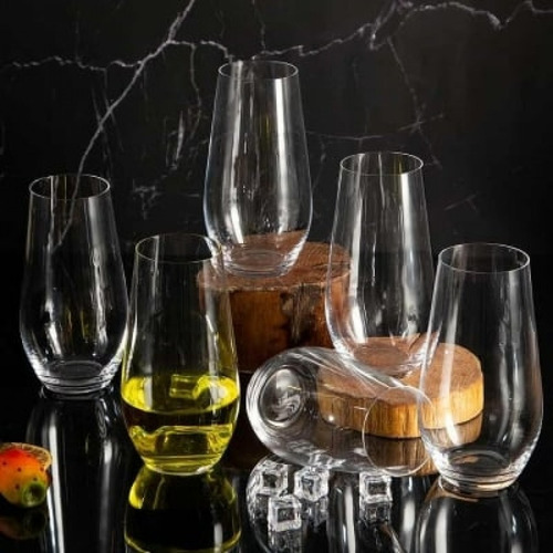 Imagen 3 de 5 de Vasos Cristal Bohemia Altos Trago Largo 580ml Setx2 Columba