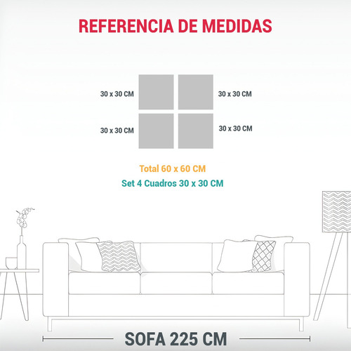 60x60cm Cuadro Verde Y Dorado Para Tu Hogar Bastidor Madera