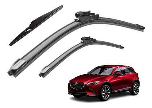 Kit 3 Limpiaparabrisas Para Mazda Cx-3 2015 2016 2017 2018 